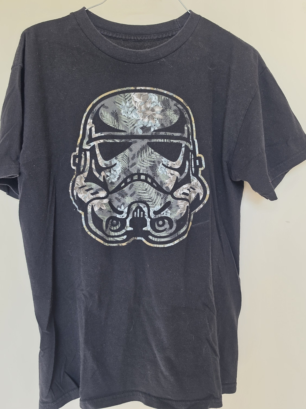 Star Wars Black Tee with Floral Stormtrooper Graphic